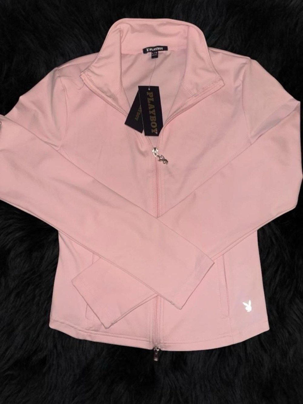 NWT Playboy Light Pink Track Jacket & Flared Pants Matching Set / Size L